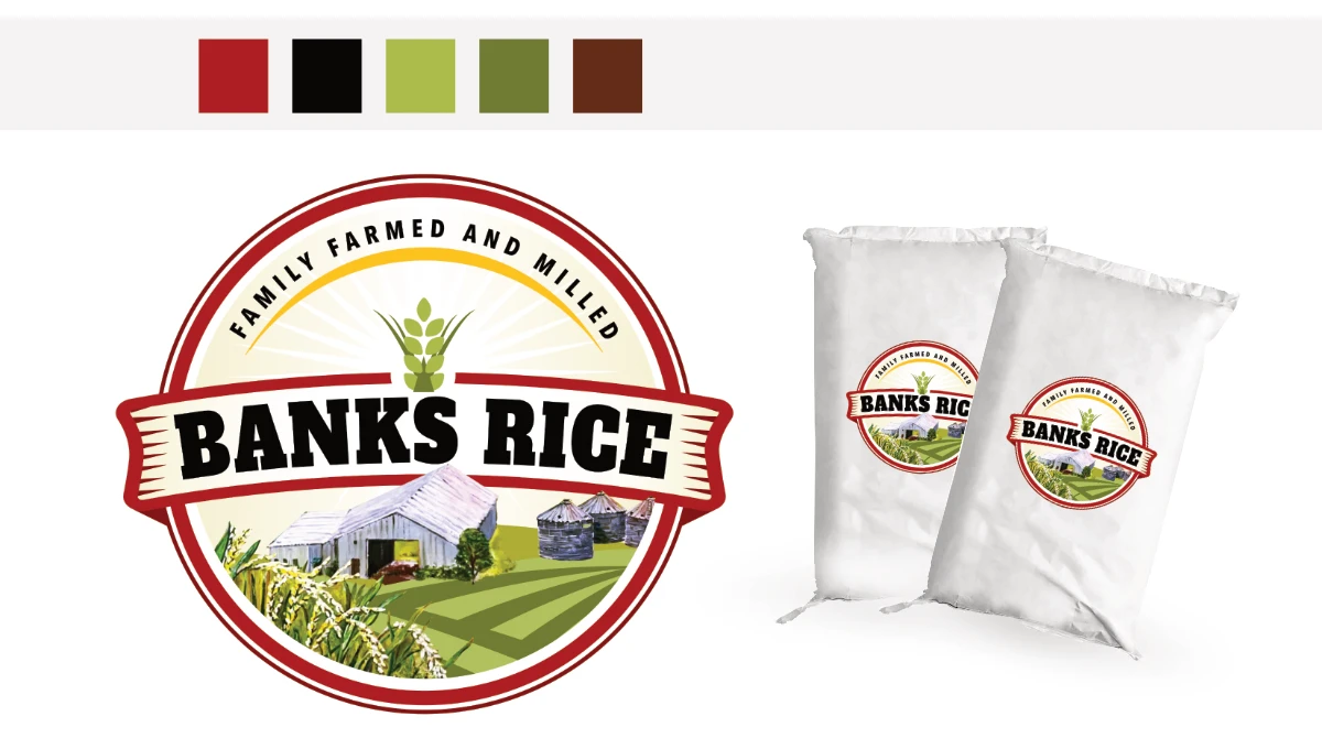 Final Banks Rice Company logo design.