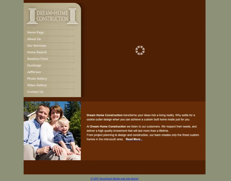 Dream Home Construction website as it was in 2007